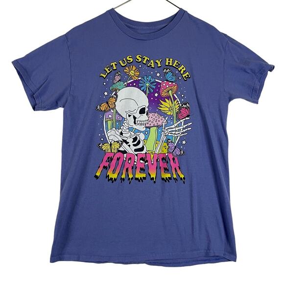 Hot Topic Other - Hot Topic Shirt Psychedelic Floral Mushroom Skeleton tshirt mens medium 0716